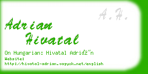 adrian hivatal business card